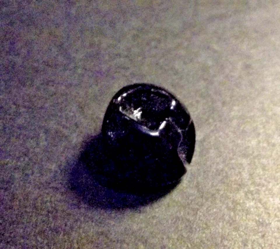 Antique 1800s Tingue Button - Black w/Gold & Red (4702) - Image 4 of 4