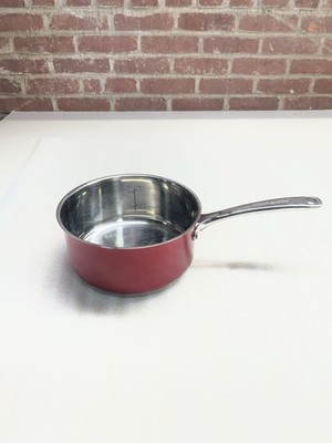 Kitchen Aid Hard Anodized Ceramic  Red 3 Qt Sauce Pan With Glass Lid