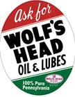 WOLF'S HEAD MOTOR OIL DECAL STICKER SUPER HIGH GLOSS OUTDOOR 4 INCH