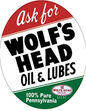 WOLF'S HEAD MOTOR OIL DECAL STICKER SUPER HIGH GLOSS OUTDOOR 4 INCH 