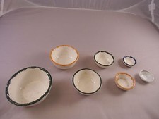 7 tlg. KINDER Puppengeschirr um 1940 Jh.,Manufaktur AR?,selten! KERAMIK SCHÜSSEL