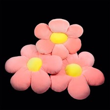Set Of 3 Pink Flower Shape Cushion 2pcs 16" 1 pcs 13.5" Decoration Pillows E1-70