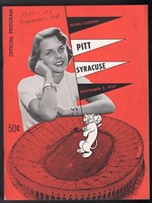 11/2 1957 PITT UNIVERSITY OF PITTSBURGH SYRACUSE PROGRAM PITT STADIUM EX