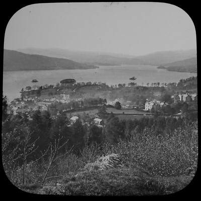 WINDERMERE VON BRANT FELLS UM 1887 Magisches Laternendia SEENVIERTEL FOTO