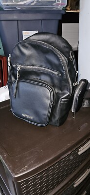 Madden NYC Black Mini Backpack Handbag with adjustable straps &keychain Wallet