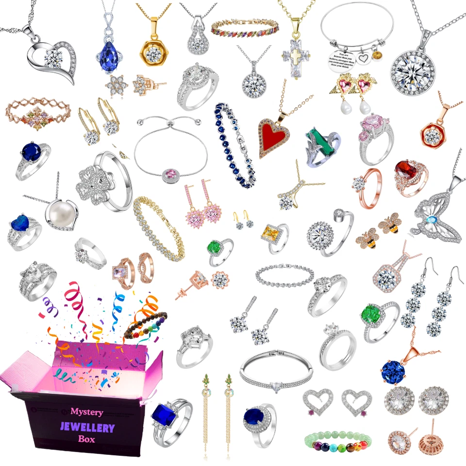 Mystery Box Jewelleries Wholesale SilverNecklace Bracelet Ring Earrigns Gifts UK - Image 3 of 4