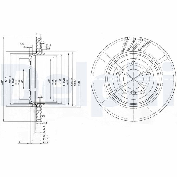2X Delphi BG3831 Bremsscheibe FüR BMW-image