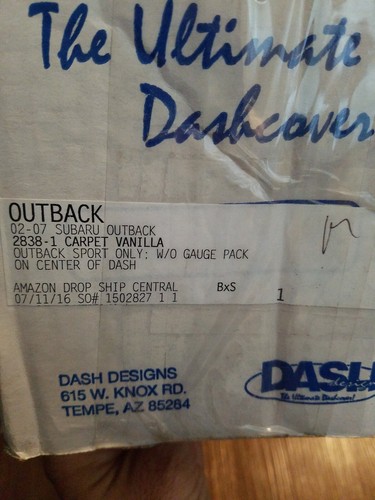 NEW 02-07 Subarau outback sport without gauge pack Dash Mat Cover TAN Brown - Picture 2 of 6