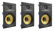 3 Pack - TDX 8" 2-Way In Wall Home Theater Surround Sound Speaker Flush White