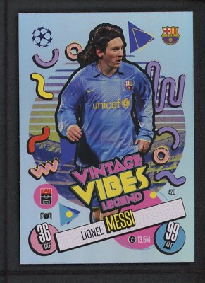 LIONEL MESSI TOPPS MATCH ATTAX UEFA CHAMPIONS LEAGUE VINTAGE VIBES