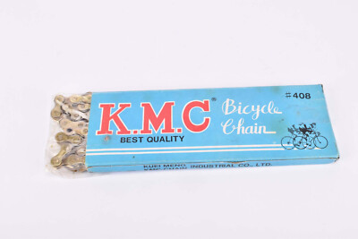 NOS/NIB 5/6/7-speed K.M.C Best Quality golden Chain #408 in 1/2'' x 3/32'' 112 l.