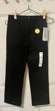 Cat  Jack Adjustable Waist Straight Leg School Uniform Pants Size 7 Black Dress