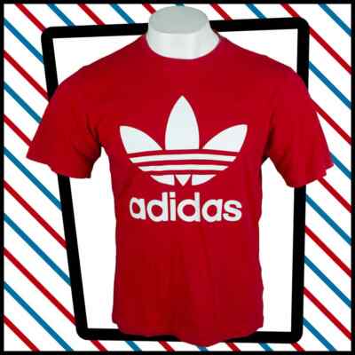 ADIDAS Men's Red Graphic Logo T shirt Size Small 138 Y UK