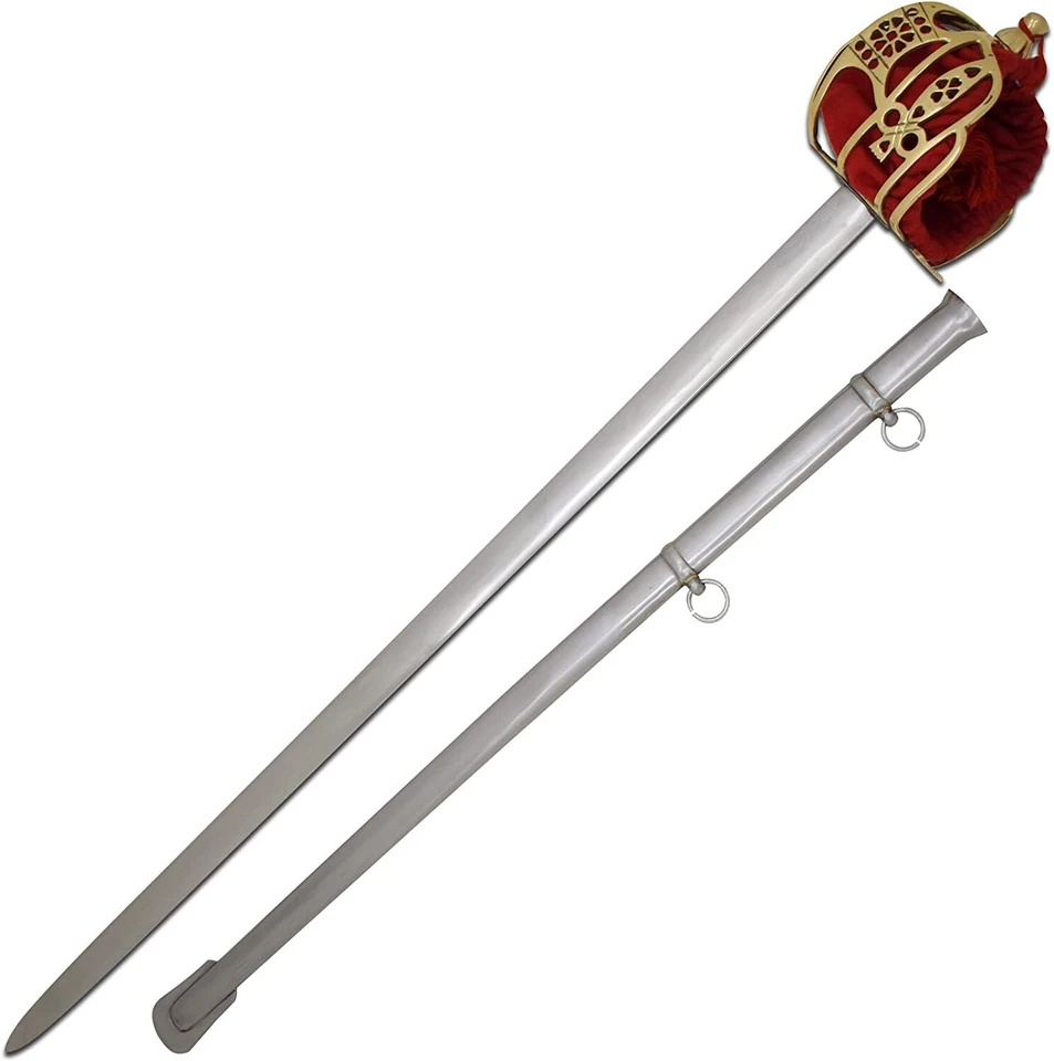 Cesta escocesa de latón de acero al carbono del siglo XVI con empuñadura espada ancha 41,5" Foto 2 de 4