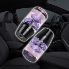 Vip 10cm Jdm Purple Real Flowers Manual Gear Stick Shift Knob Lever Shifter