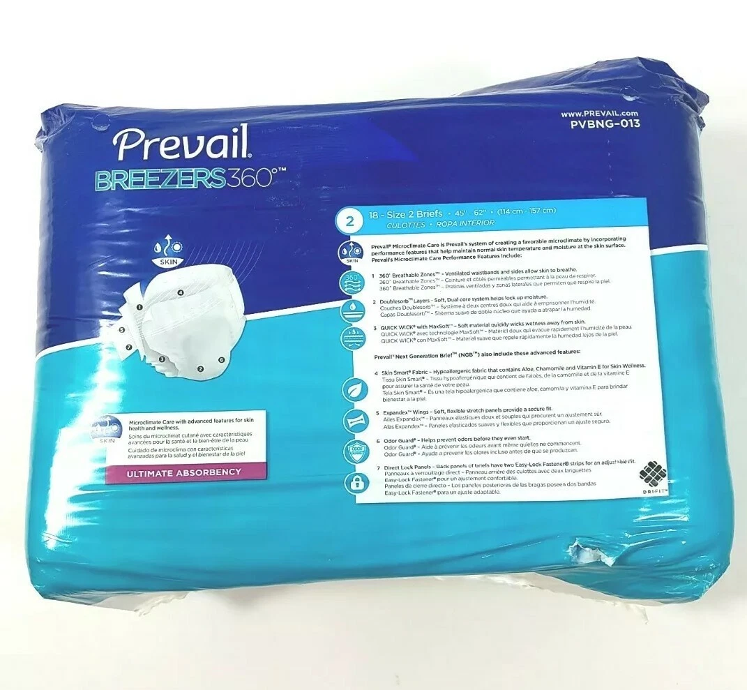 Prevail Breezers360 Sz2 18 Pk pvpng 013 adult underwear Adult