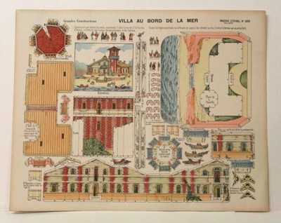 Imagerie D Epinal No 305Villa Au Bord de la Mer,Grandes Construction paper model