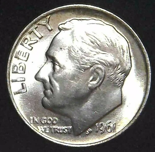 1961-P 10C Roosevelt Dime BU 90% Silver 21lrh0718-2