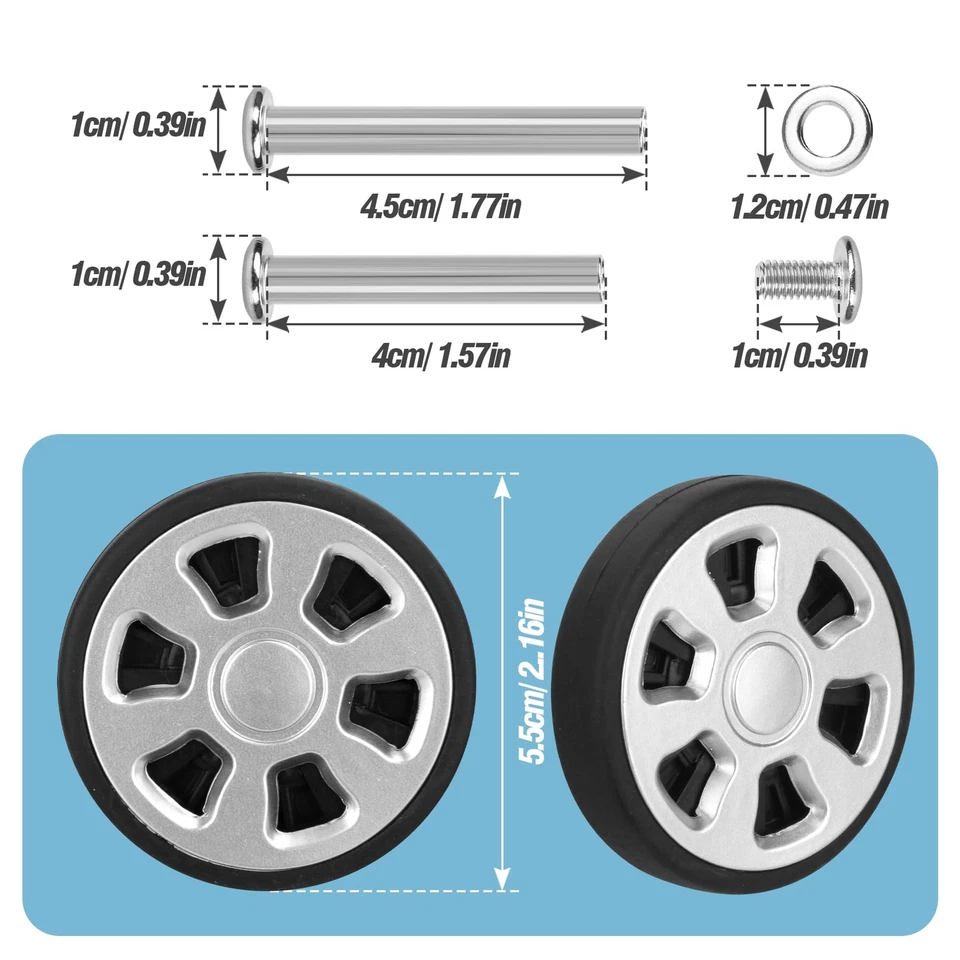 Koffer Ersatzrollen Robust Koffer Rollen Gepäck Ersatzräder mit 4 Schraublöchern - Bild 2 von 4