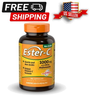 Ester-C 1000mg Immune Support Capsules - 90 Count Vegetarian & Vegan Friendly