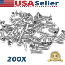 200PCS Guitar Pickguard Screws for Strat Tele Electric Guitar Bass Silver Color