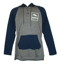 Denver Broncos Men's Size Medium Raglan Pullover Hooded Lightweight Sweatshirt