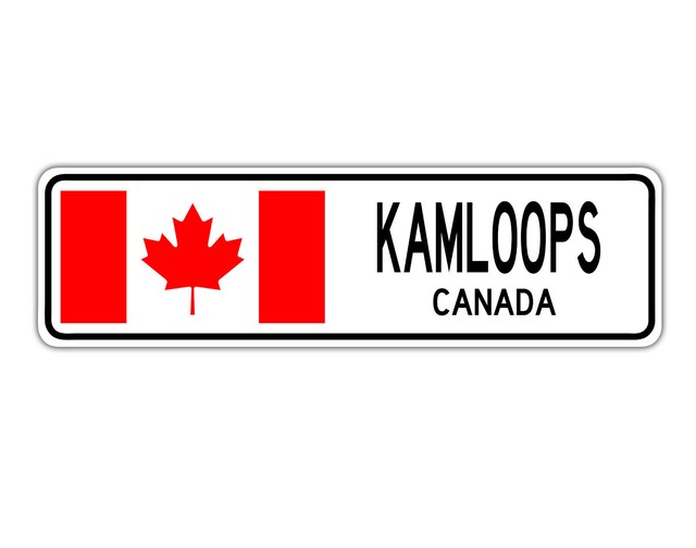 Kamloops Canada Street Canadian Flag City Country Wall Gift Aluminum
