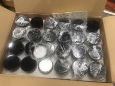 box of 24 pc 4oz clear glass jars with black lids