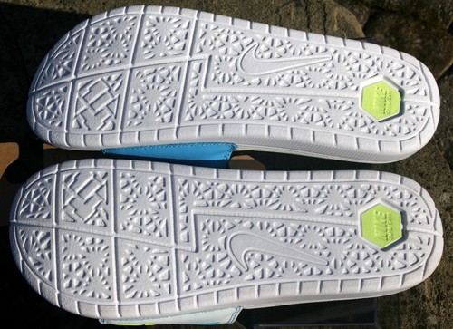 Nike Solarsoft KD Slide Size 13 New White Volt Vivid Blue 631402-104 2013 Rare - Picture 5 of 8