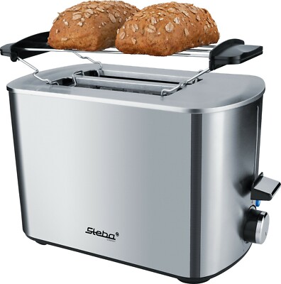 Steba TO 20 - Doppel-Schlitz Toaster für 2 Scheiben Toast, Edelstahl, 850 Watt