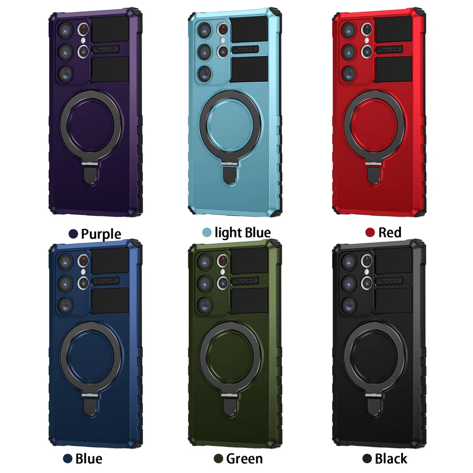 For Samsung Galaxy S24 S23 Ultra S22 Note 20 Magnetic Mag Safe Case Ring Stand - Image 2 of 4