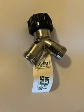 Garden Hose Y Valve Metal 2 Shut-Off Connections Easy Swivel Connector by Expert