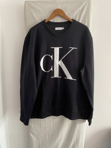 CALVIN KLEIN Black Crew Neck Sweat Shirt Size 2XL