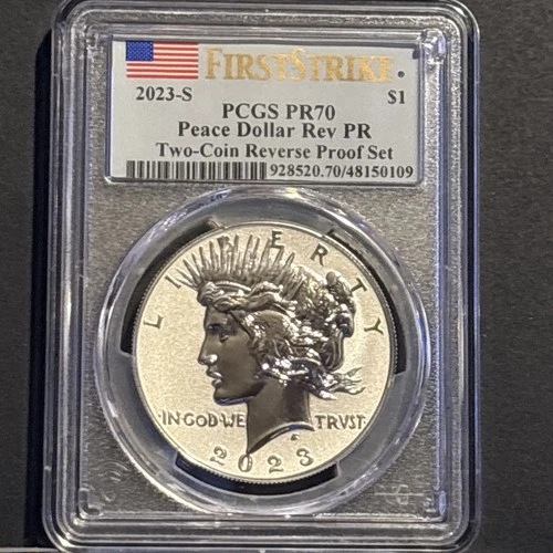 2023 S Peace Silver Dollar Reverse Proof PCGS PR70 First Strike Flag
