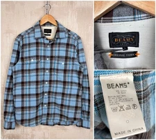 Beams Plus Flannel Shirt Pockets Men's Size fits to M-L