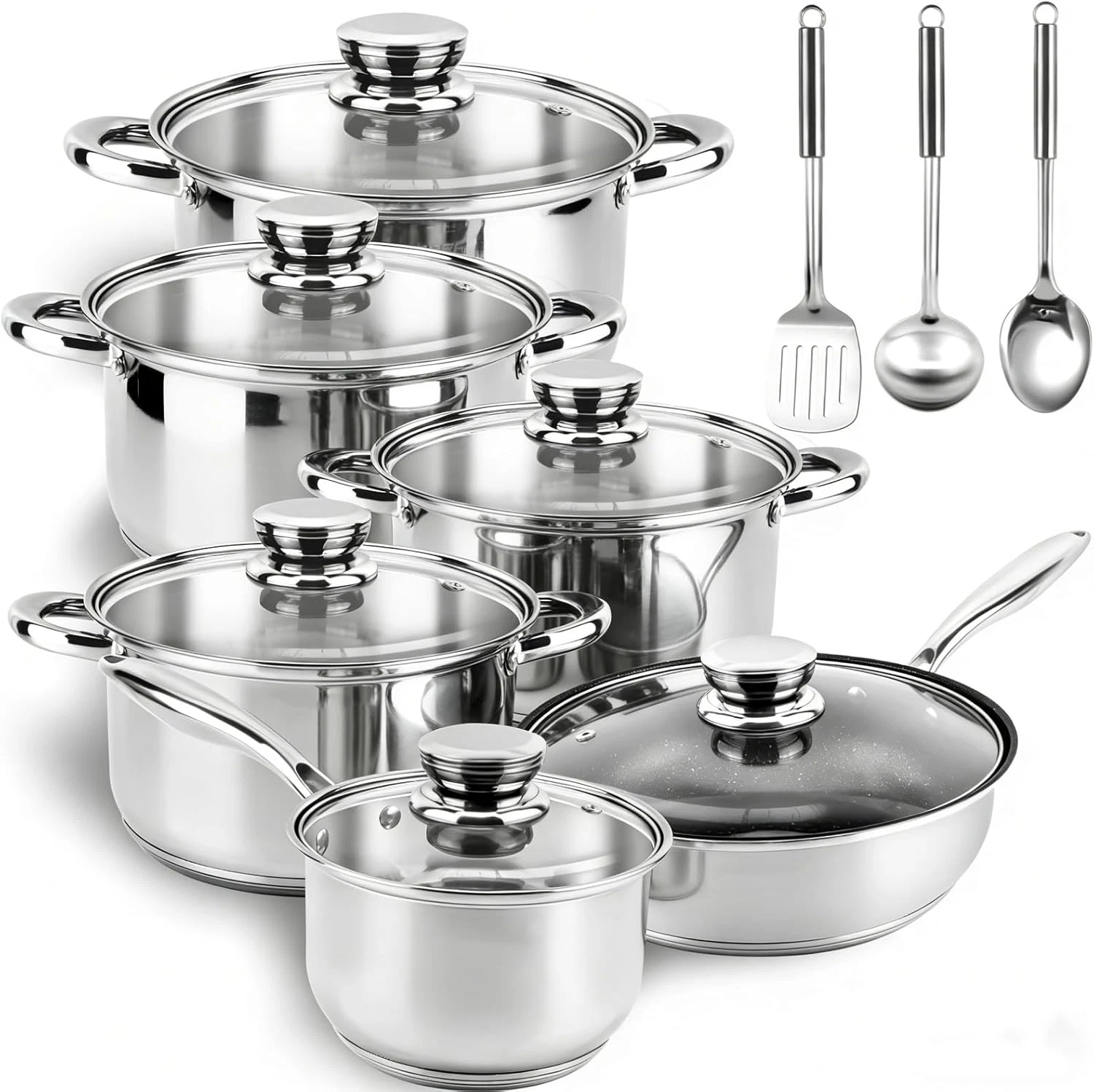 15 Pcs Stainless Steel Cookware Set Pots And Pans Nonstick Pot And Pan Set New
Opens in a new window