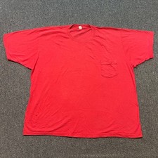 Jockey TShirt XXXL Mens Red Streetwear Pocket Crew Neck Big Man Made in USA