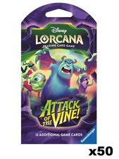 Disney Lorcana TCG: Attack Of The Vine Sleeved Booster Pack LOT OF 50 Sealed