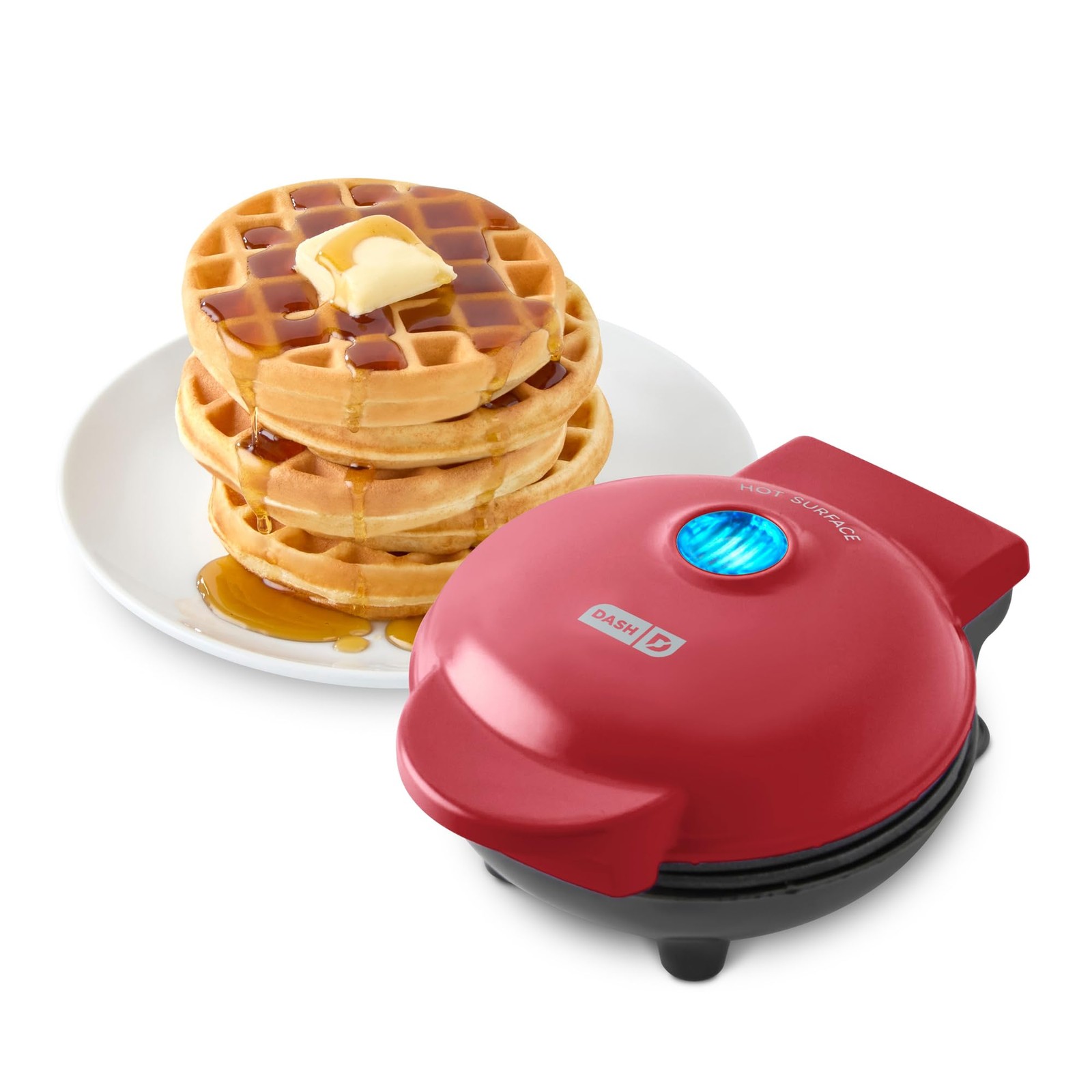 - Compact Electric 4" Waffle Iron Ptfe Nonstick