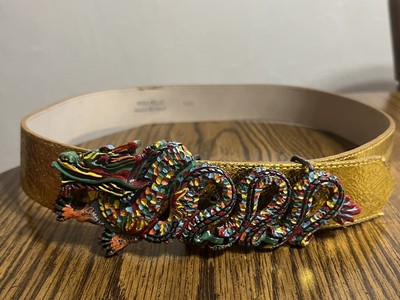Vera Pelle Leather  Belt Italy  Dragon