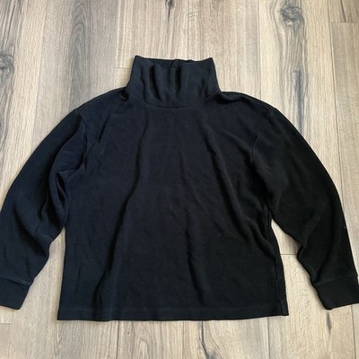 UNIQLO Mock Neck Jumper Size Medium Black Acrylic Blend Sweater Soft Cozy
