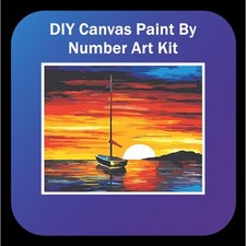 New Sunset Sail Paint by Number Canvas Arts  Crafts DIY Kit