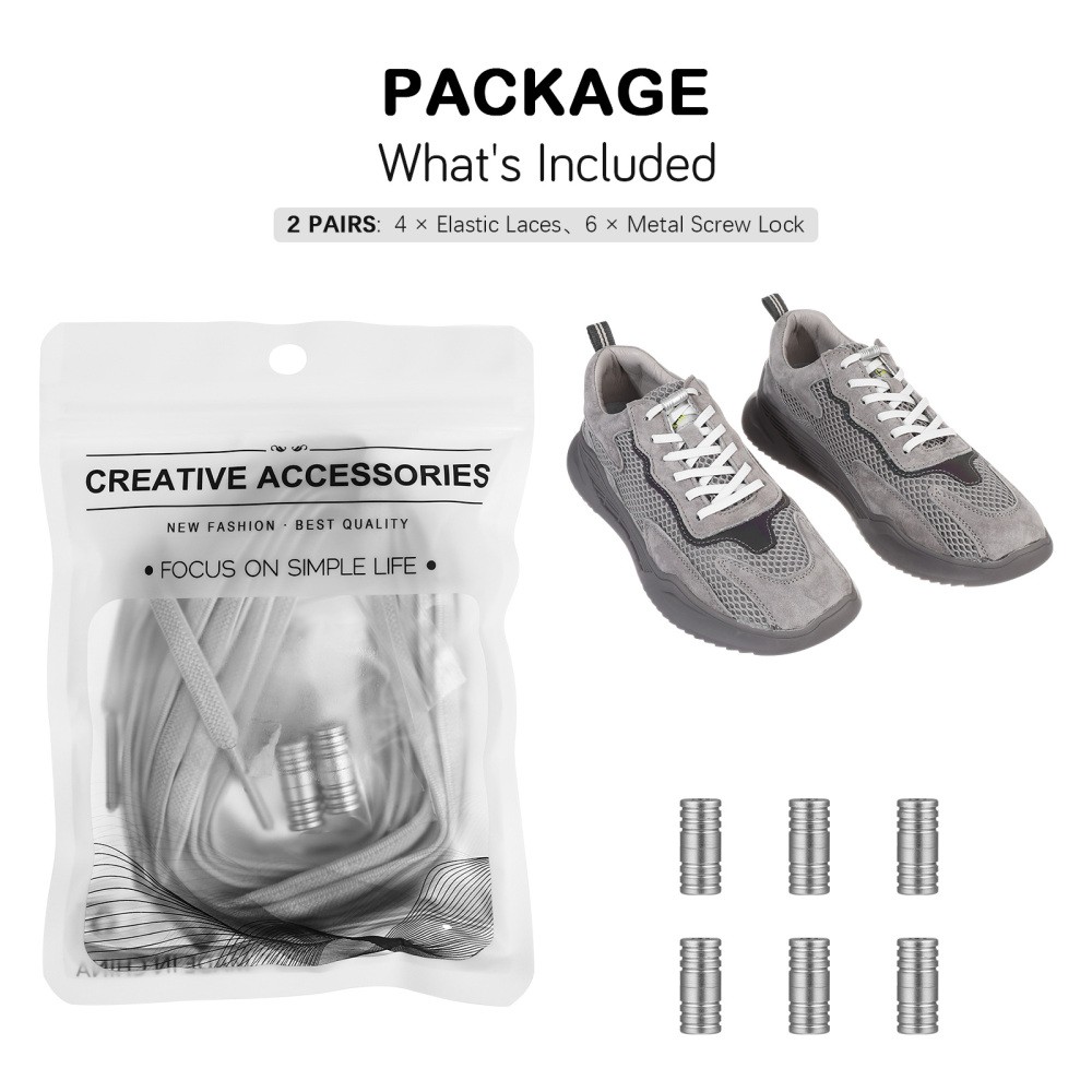 APL Set 2 paia lacci scarpe senza lacci bambino bambini bianchi per scarpe da ginnastica