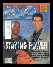 Derek Strong & Danny Schayes Signed Magic Magazine Cover Orlando Magic