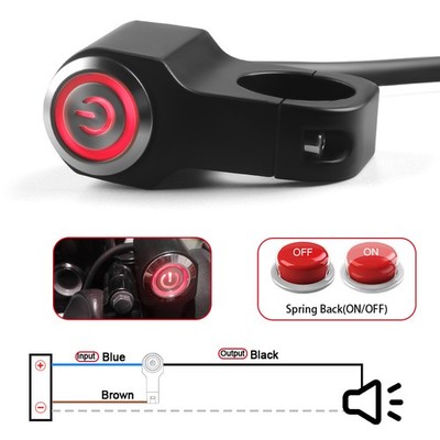 Motorcycle ATV Control Start Switch Momentary Horn Push Button Handlebar Mount