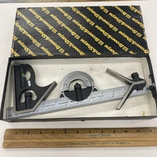 Brown & Sharpe USA 599-425-1204-1 Combination Square Set,12 In,4 Pc NOS sh6929