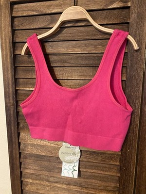 C'est Moi Ribbed Reversable Bamboo Bralette S/M ''Fuschia''