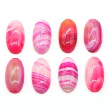 10pcs 15x30mm Natural Rose Red Agate Stone Oval CAB CABOCHON DIY Jewelry Making