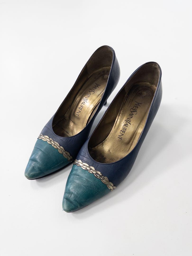 Decolte Yves Saint Laurent YSL tacco EU 36 punta pelle 0102287K autentiche