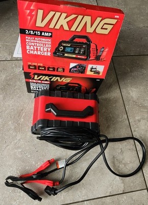 Viking 12V 2/8/15 Amp Fully Automatic Battery Charger